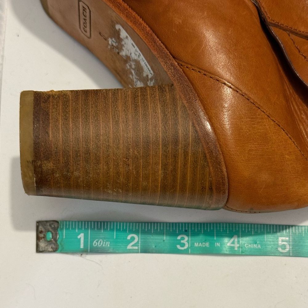 Coach Kasandra Brown Leather Ankle Booties sz 8 - Picture 10 of 10